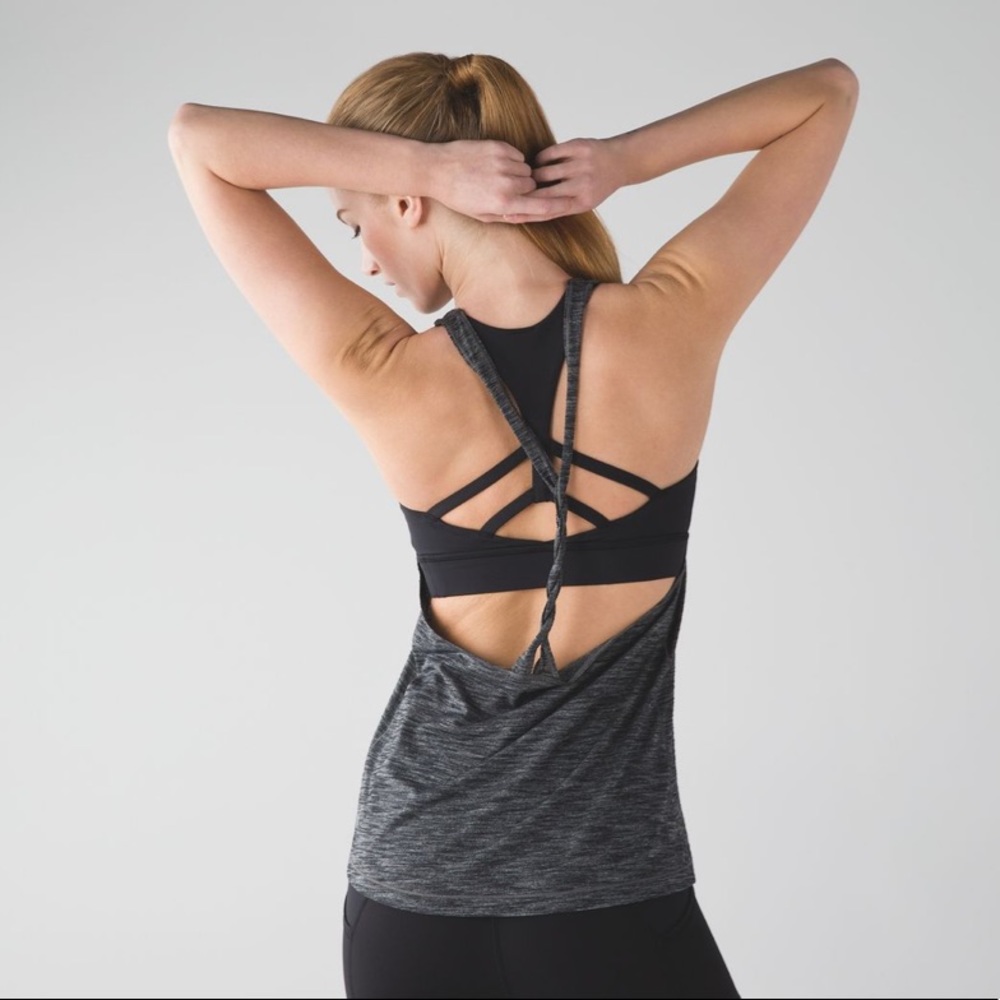 Lululemon Twist and Toil Tank Heathered Black / Black 0
